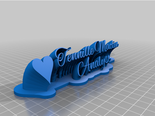 tennille maclin plate by ltlethel customized 3d print model - Mito3D