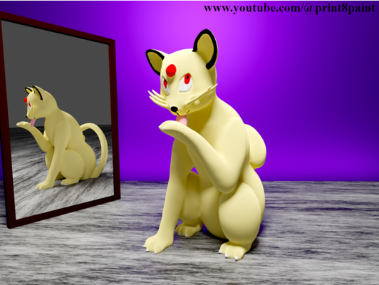 persiano gatto by print8paint figura modello pokemon 3d print model - Mito3D