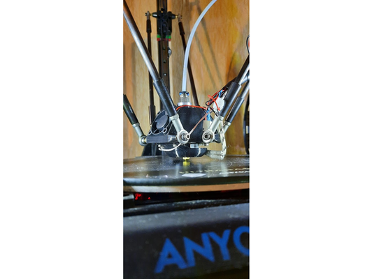 lightweight e3d v6 hotend anycubic kossel classic version supportless by sussy amogus 30mm fan mount 30x30 cooling duct printhead 3d print model - Mito3D