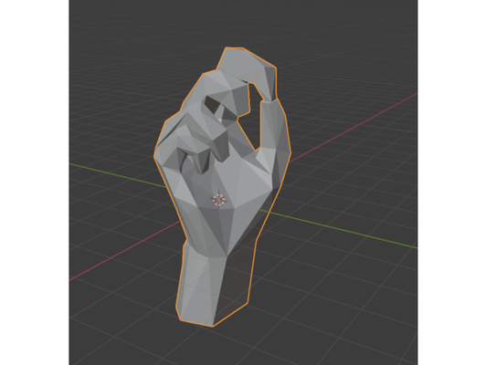 low-poly hand sculpture by adeptbubbles 3d print model - Mito3D