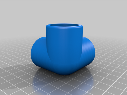 my customized 3 corner pipe connector - customizer by funkbungus 3d print model - Mito3D