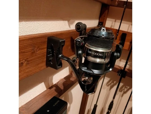 fishing reel wall mount by matyjp holder 3d print model - Mito3D