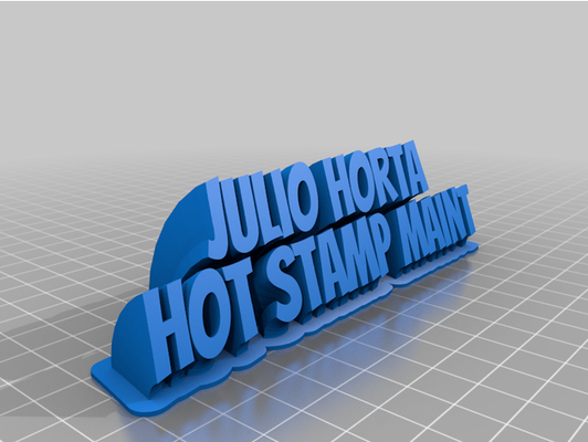 julio placa nombre by glennhiggins personalizado 3d print model - Mito3D