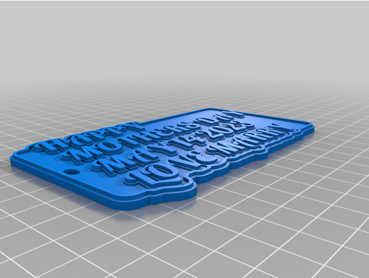 m2nd marry customized multiline tag or keychain by puggybug 1 3d print model - Mito3D