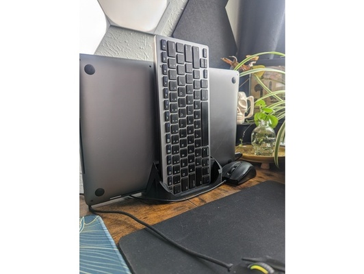 vertical laptop stand storage by spencerthegiant horizontal macbook pro 3d print model - Mito3D