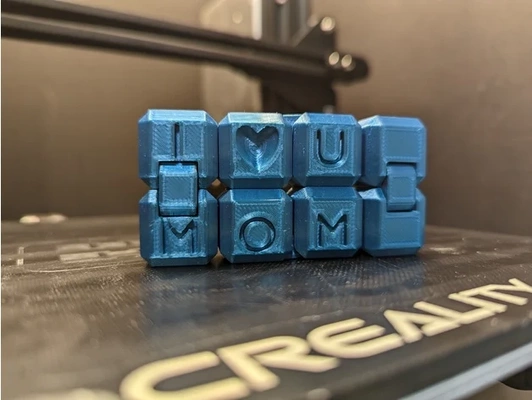 i love u mom fidget cube by braje toy happy mothers day infinity mothersday gift 3d print model - Mito3D