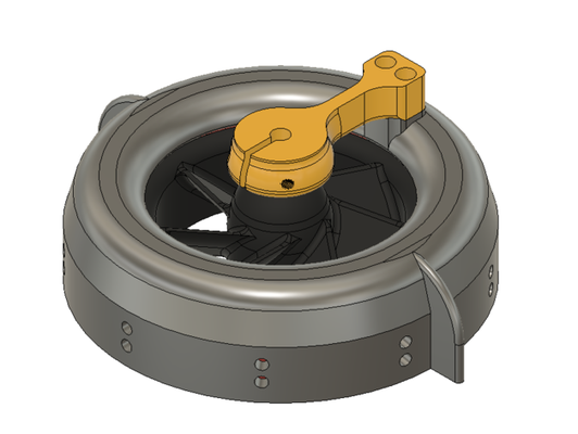 prototyp axial turbine generator by turboprint3d luft camping elektrizität gitter lilly pad leistung wasser watt 3d print model - Mito3D