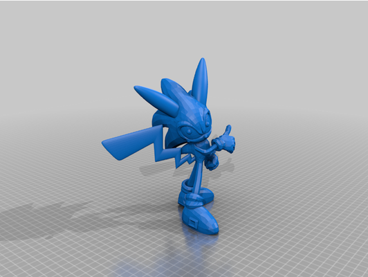 sonichu by iotokoadile 3d print model - Mito3D