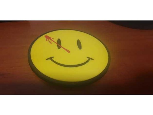 sentinelle logo sottobicchiere by tamirfr alan moore comico smiley 3d print model - Mito3D