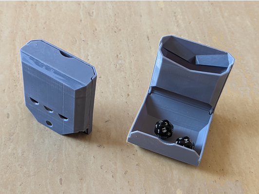 d20 compatible easy print dice tower box by julius3e8 3d print model - Mito3D