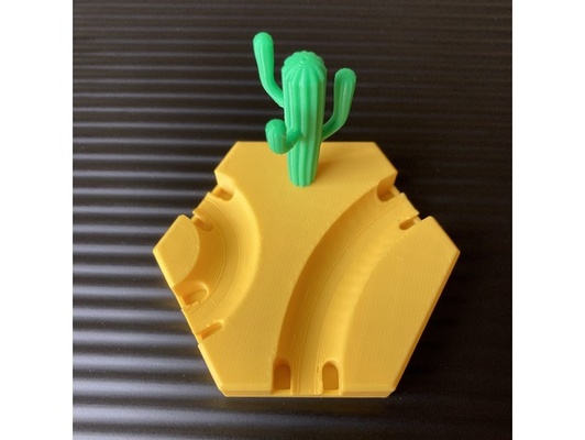 gravitrax désert saguaro courbe tuile by masquéen marbre 3d print model - Mito3D