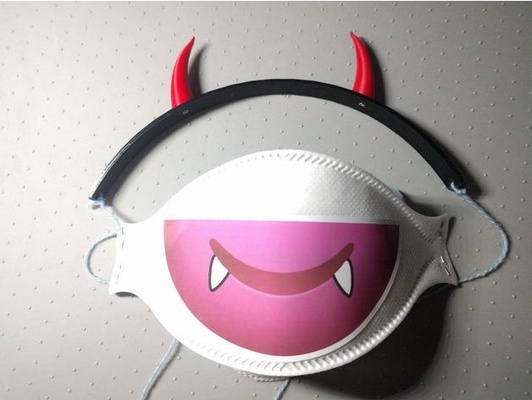 covid safe devil costume by ssfd head horn headband horns 3d print model - Mito3D