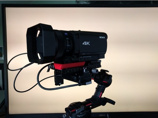arca svizzero piatto to montare sony fdr ax700 on dji ronin rs2 by borisviano telecamera adattatore gimbal 3d print model - Mito3D