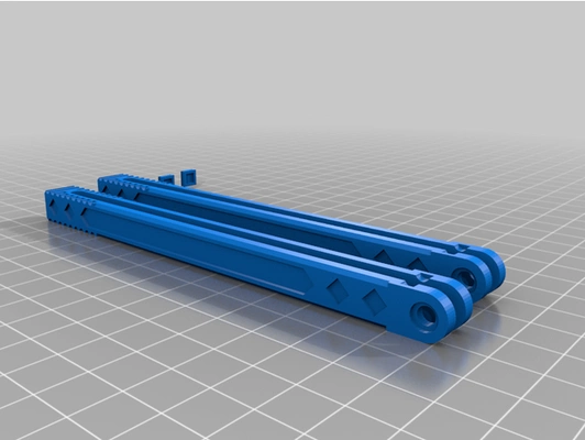 balisong papillon couteau couches proto by yeux serpent entraîneur 3d print model - Mito3D