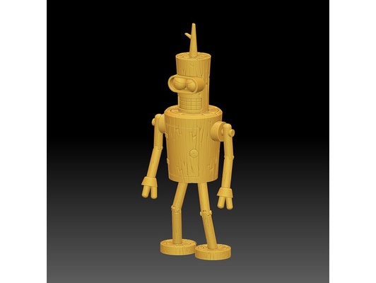 madera juerga by bowpie licuadora personaje fusion360 futurama mech robot estilizado zbrush 3d print model - Mito3D