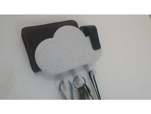 nuage forme clé titulaire soutien étagère by tucs crochet mur 3d print model - Mito3D