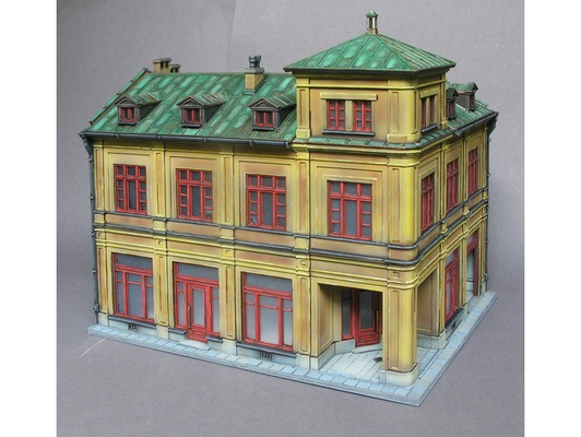 town house 11 - corner by pietia 28mm architecture bolt action building historical model trains wargaming 3d print model - Mito3D