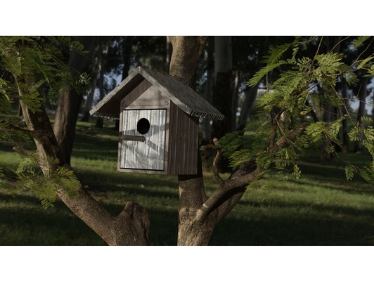 removable bird nest by gious assembly birdhouse garden tree 3d print model - Mito3D