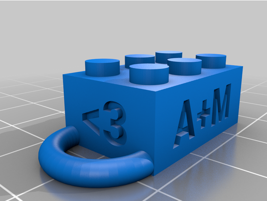 my personalizado lego compatível texto tijolo chave fobs by twenty3zs 3d print model - Mito3D
