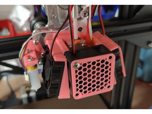 microswiss triplo ventilador duto direto dirigir resfriador ender 3 by profeta v2 hotend 3d print model - Mito3D