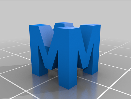 mm two letter sculpture by draconic1287 customized 3d print model - Mito3D