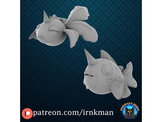 goldeen seaking pokemon 35mm scale series by irnkman fish jrpg miniature nintendo rpg tabletop 3d print model - Mito3D