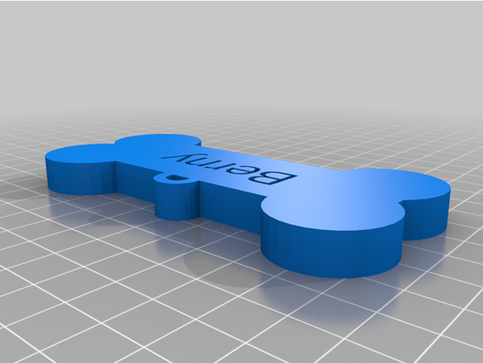 my angepasst knochen hund etikett by aussteigen 3d print model - Mito3D