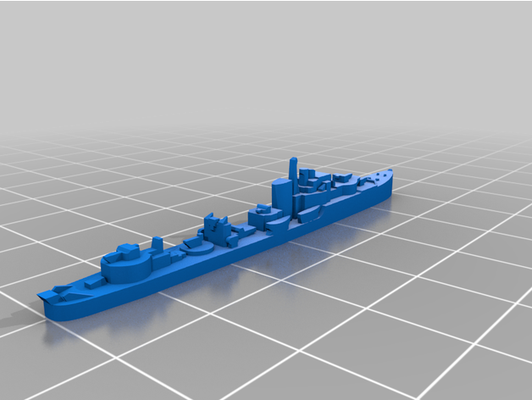 uk n-class destroyer by fboes poly naval miniature tabletop victory at sea war world 2 3d print model - Mito3D