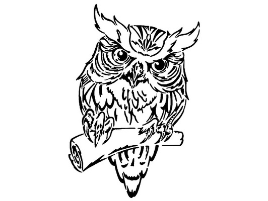 owl stencil 8 by longquang bird 3d print model - Mito3D