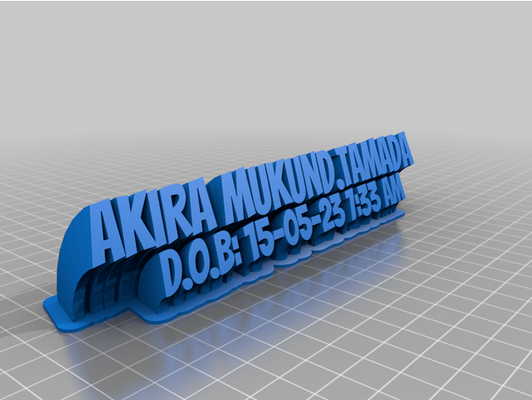 my personalizzato spazzare 2 line piatto testo akira by tmrapgvb 3d print model - Mito3D