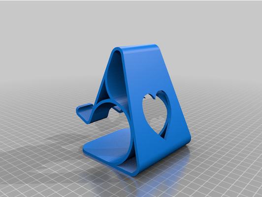 phone stand time cable hole is a heart by melonbrero 3d print model - Mito3D