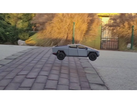 tesla cybertruck rc by teslarcs car jump jumping ramp ramps 3d print model - Mito3D