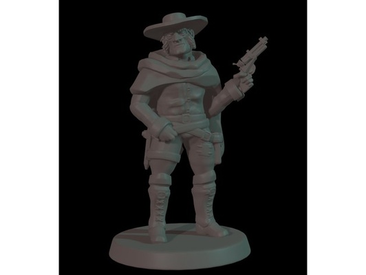 marshall gunslinger by strategiclayer cowboy dnd miniature ttrpg wargaming western 3d print model - Mito3D
