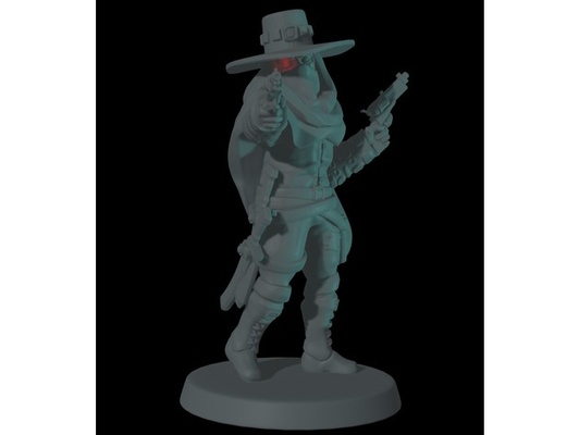 marshall bandit gunslinger by strategiclayer cowboy dnd miniature ttrpg warrior western 3d print model - Mito3D
