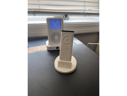 old apple tv or ipod av connection kit docking station remote stand by themi7ch dock dockingstation control holder 3d print model - Mito3D