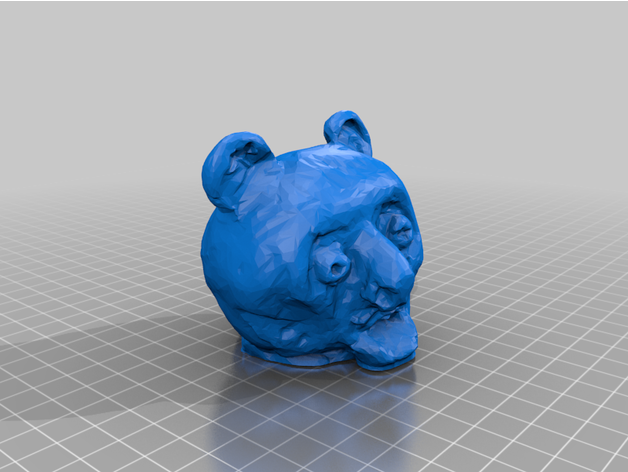 nounours tête fuer peluche artisanale by gobo144 ours 3D print model - Mito3D