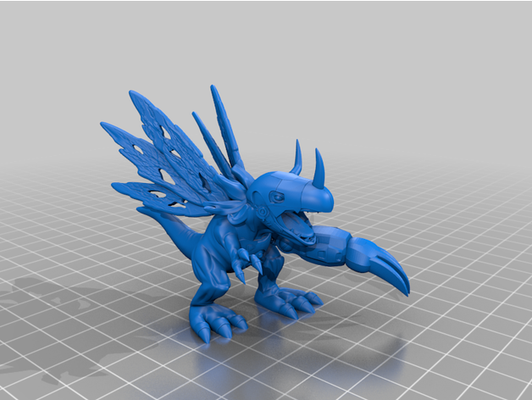 metal greymon digimon by anycubic community digital games monster toy videogames 3d print model - Mito3D