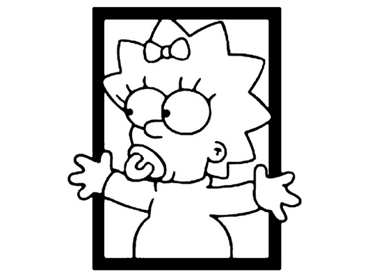 2d maggie simpson 2 by uzun boylu 2dart sanat duvar homer simpsons 3d print model - Mito3D