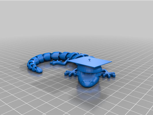 articulated lizard graduation cap by klance06 school 3d print model - Mito3D