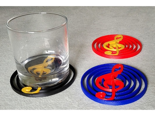 clef coaster by dreamtime24 drink music musical 3d print model - Mito3D