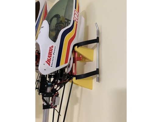 r c helicopter wall mount by nother ngineer hanger holder ikarus mounting bracket radio control controlled rc helicopters 3d print model - Mito3D