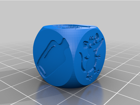 blu dado by nadiemiguel personalizzato 3d print model - Mito3D