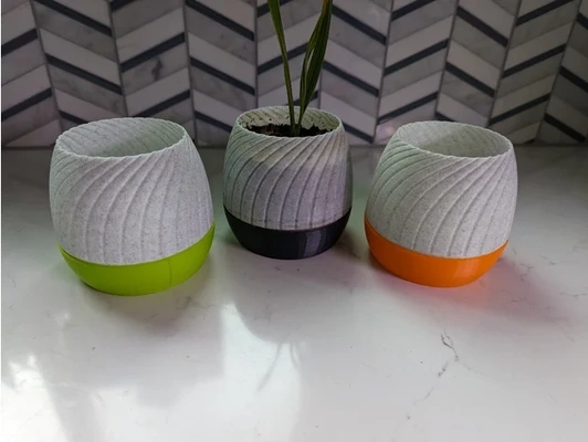 fusione fioriera diviso vaso modalità stampa by hackmo cactus giardino giardinaggio interno pianta fioriere pentola spirale succulenta piante grasse 3d print model - Mito3D