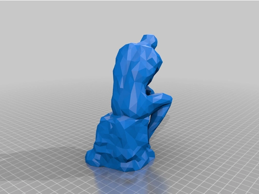 denker low poly stil by jordanjh kunst statue 3d print model - Mito3D