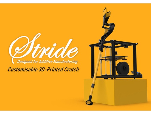 stride customisable futuristic 3d printed crutch by trigoklei featured fusion 360 lattice ntopology topology optimization 3d print model - Mito3D