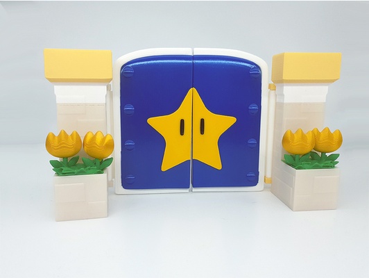 star door by 3dtwinkie flowers hinge n64 paper mario 64 pm64 supportless 3d print model - Mito3D