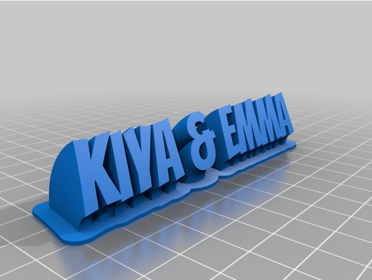 my customized sweeping 2-line plate text by keanr22 3d print model - Mito3D
