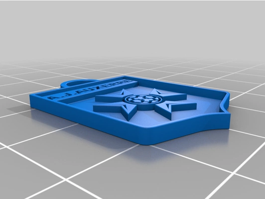 logo aj auxerre by lepetitouf 3d football keychain materail supporter 3d print model - Mito3D