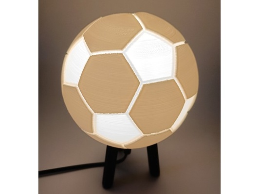 hybrid hängend schreibtisch fußball lampe by ri0m0 lithophan fuball 3d print model - Mito3D