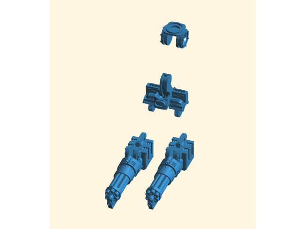 double dakka gros robot by tse mettre adaptateur bras agression canon dreadnought impérial mixte léviathan 3D print model - Mito3D